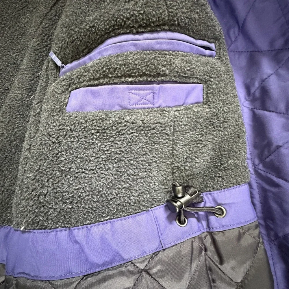 LANDS END Size M /P 10-12 Fleece Lined Polartec Aircore-200 Parka NO HOOD Womens - Picture 5 of 10